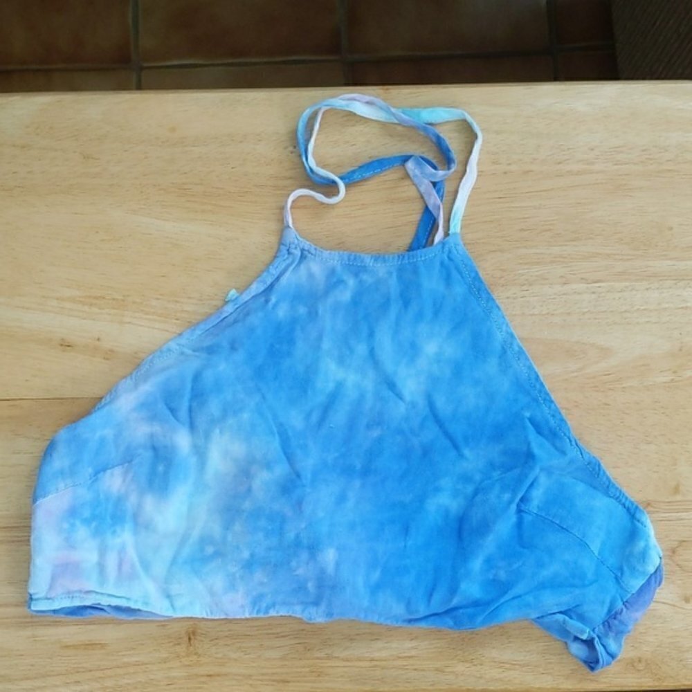 Tie Dye Halter Top Crop Top Bralette Shirt